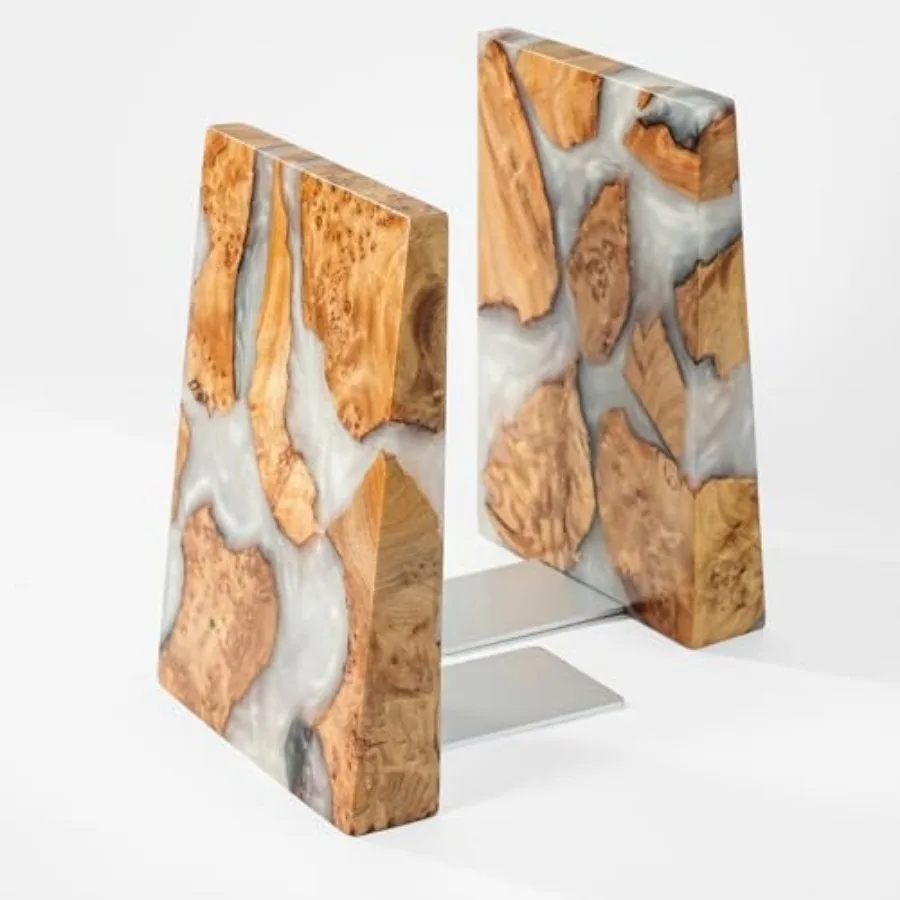 Resin Bookends Large Heavy Duty Bookends for Shelves, Unique Burl Wood Figure Book Ends for Study Office, Fancy Modern Decorati
Resin Bookends Large Heavy Duty Bookends for Shelves, Unique Burl Wood Figure Book Ends for Study Office, Fancy Modern Decorati