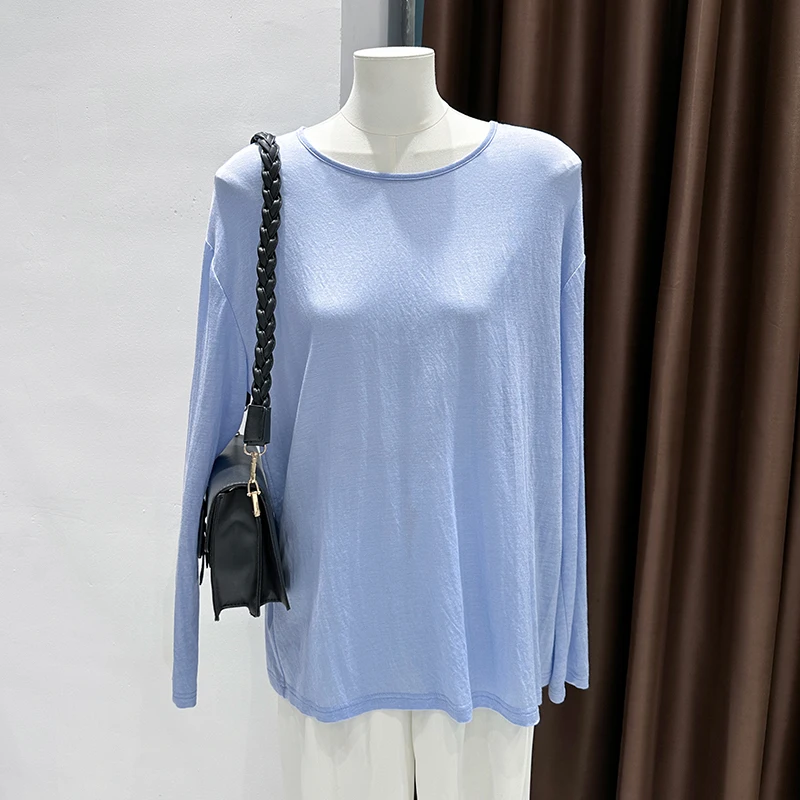 Ultra-thin ice silk sunscreen blouse lazy style loose mid-length sling outerwear T-shirt long-sleeved design top for women
Ultra-thin ice silk sunscreen blouse lazy style loose mid-length sling outerwear T-shirt long-sleeved design top for women