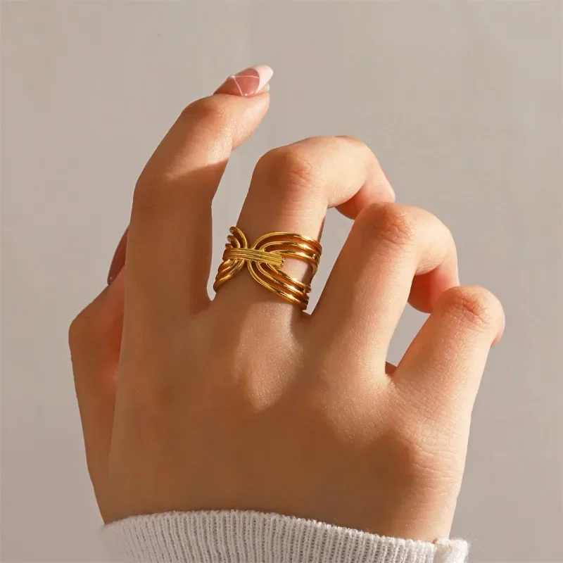 Vintage Geometric Gold Silver Stainless Steel Trend Personality Elegant Rings Fashion Popular Line Ring for Women Jewelry Gifts
Vintage Geometric Gold Silver Stainless Steel Trend Personality Elegant Rings Fashion Popular Line Ring for Women Jewelry Gifts