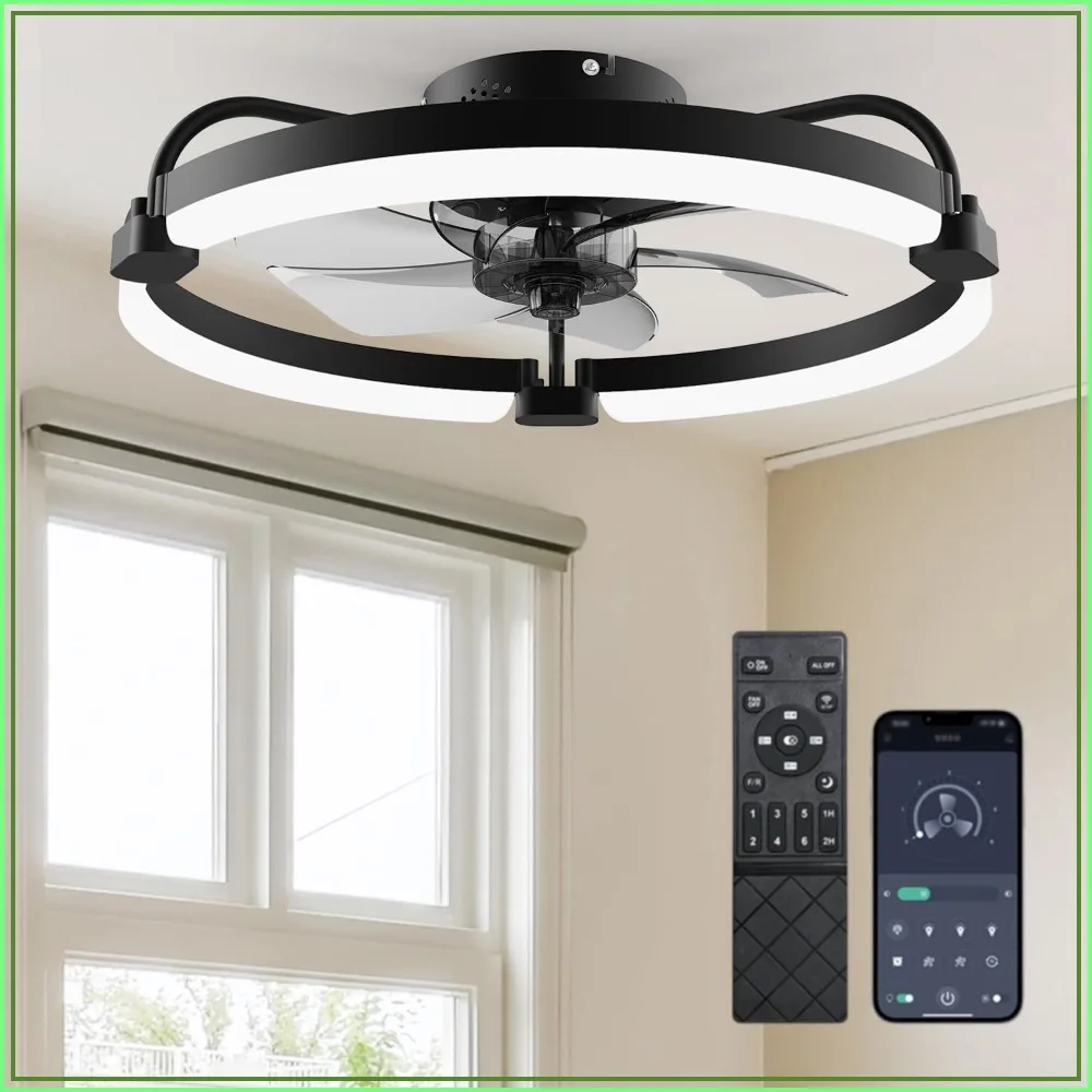 20" Low Profile Ceiling Fan with Lights and Remote, APP Control, 6 Speed, 3CCT, Quiet Reversible DC Motor, Dimmable for Bedroom
20" Low Profile Ceiling Fan with Lights and Remote, APP Control, 6 Speed, 3CCT, Quiet Reversible DC Motor, Dimmable for Bedroom