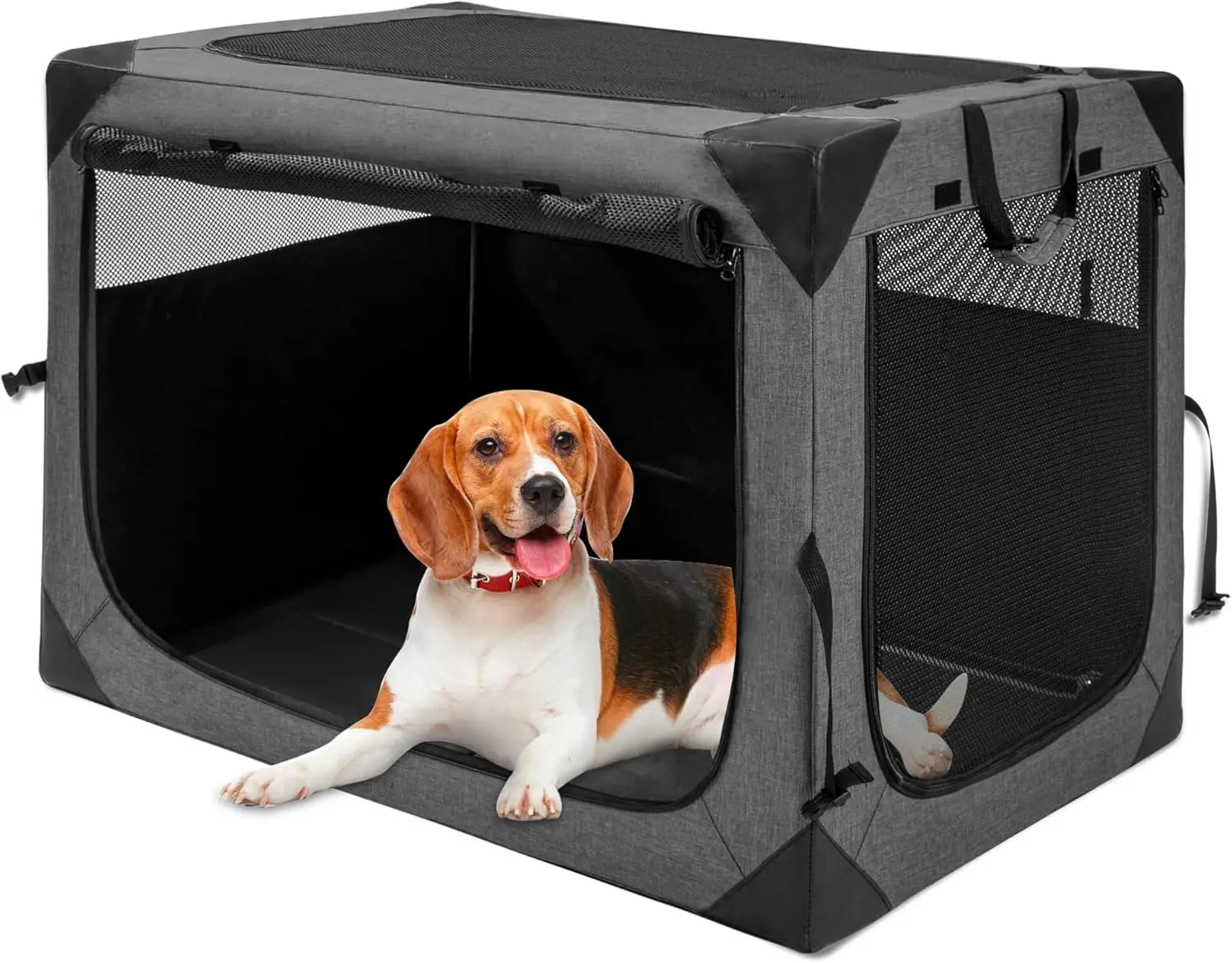 36 Inch Collapsible Soft Dog Crate, 3-Door Foldable Kennel for Large Dogs, Portable Pet Travel Cage with Chew Proof Mesh, Indoors & Outdoors (Dark Gray)
36 Inch Collapsible Soft Dog Crate, 3-Door Foldable Kennel for Large Dogs, Portable Pet Travel Cage with Chew Proof Mesh, Indoors & Outdoors (Dark Gray)
