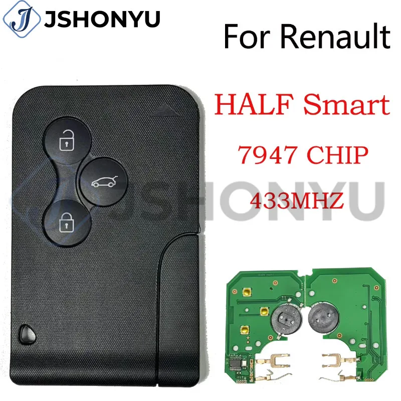 JsHonYu PCF7947 ID46 Chip 433MHz Smart Card Key 3 Button for Renault Megane 2 3 Scenic Clio 2003-2008 with Emergency Blade
JsHonYu PCF7947 ID46 Chip 433MHz Smart Card Key 3 Button for Renault Megane 2 3 Scenic Clio 2003-2008 with Emergency Blade