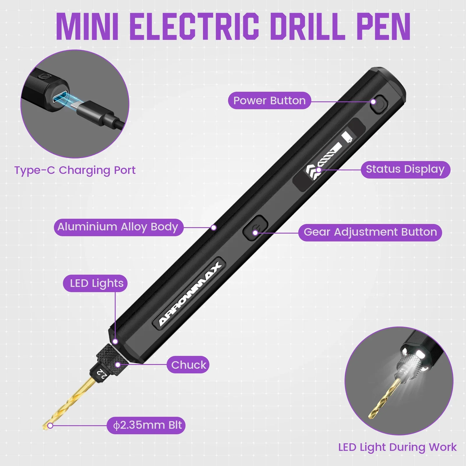 TXF【Reliable】 Mini Precision Drill Cordless Electric Tool Micro Drill with 10 Bits for Plastic, Metal, PCB, Wood DIY
TXF【Reliable】 Mini Precision Drill Cordless Electric Tool Micro Drill with 10 Bits for Plastic, Metal, PCB, Wood DIY