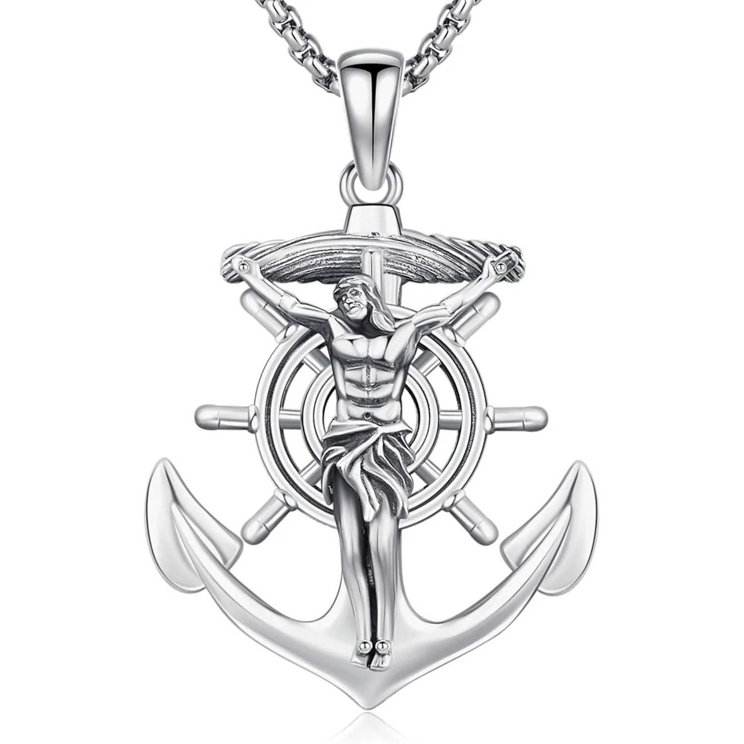 Cross Necklace 925 Sterling Silver Anchor Mens Cross Pendant Necklace Amulet Jewelry Gifts for Men Women Christmas Birthday
Cross Necklace 925 Sterling Silver Anchor Mens Cross Pendant Necklace Amulet Jewelry Gifts for Men Women Christmas Birthday