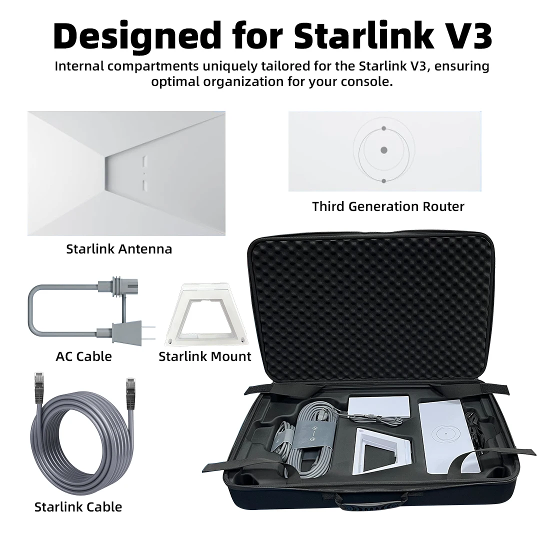 Starlink Gen 3 protective case, waterproof hard shell, suitable for Starlink V3 devices, portable design, made of precisely cut
Starlink Gen 3 protective case, waterproof hard shell, suitable for Starlink V3 devices, portable design, made of precisely cut