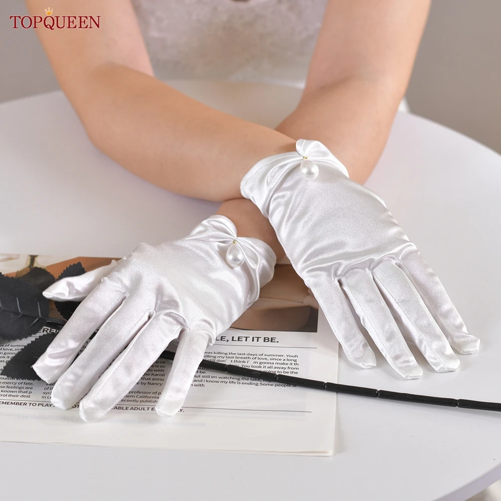TOPQUEEN Elegant Bridal Gloves Handmade Pleated Pearl Gloves Of-White High Quality Wrist Length Performance Accessories T46
TOPQUEEN Elegant Bridal Gloves Handmade Pleated Pearl Gloves Of-White High Quality Wrist Length Performance Accessories T46