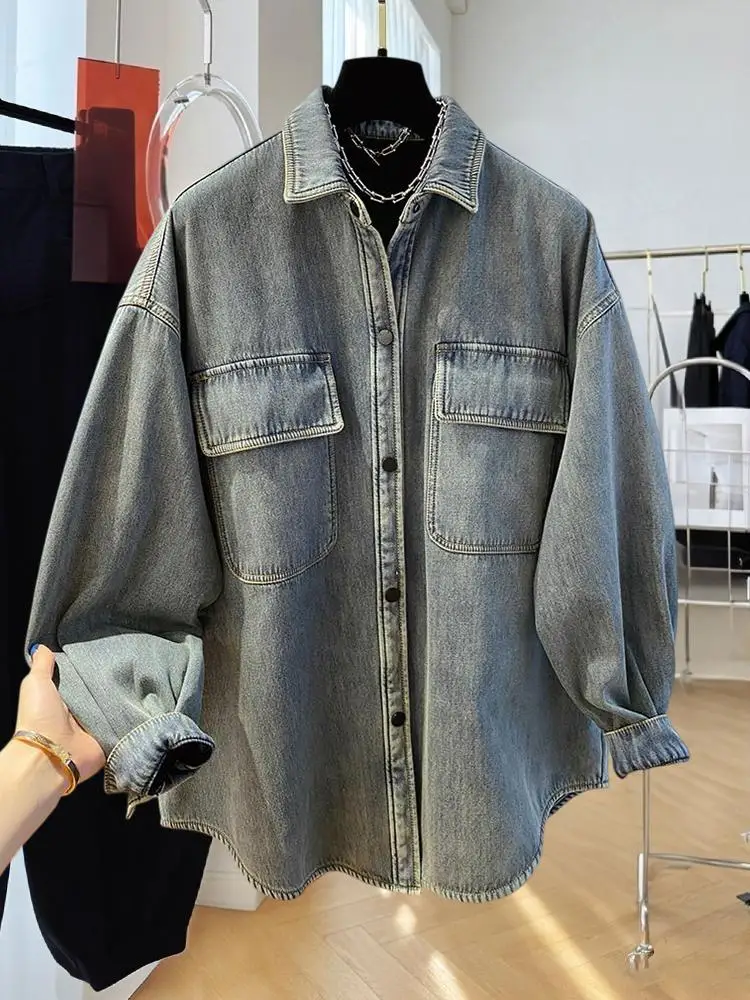 SuperAen European and American Style Vintage Denim Coats for Women 2026 Spring and Autumn New Loose Long-sleeved Casual Shirts
SuperAen European and American Style Vintage Denim Coats for Women 2026 Spring and Autumn New Loose Long-sleeved Casual Shirts
