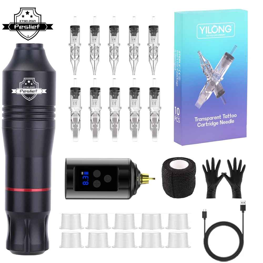 Wireless Tattoo Kit Rotary Tattoo Machine Set with 10PCS Tattoo Cartridge Needles Permanent Makeup Tools for Tattoo Artist
Wireless Tattoo Kit Rotary Tattoo Machine Set with 10PCS Tattoo Cartridge Needles Permanent Makeup Tools for Tattoo Artist