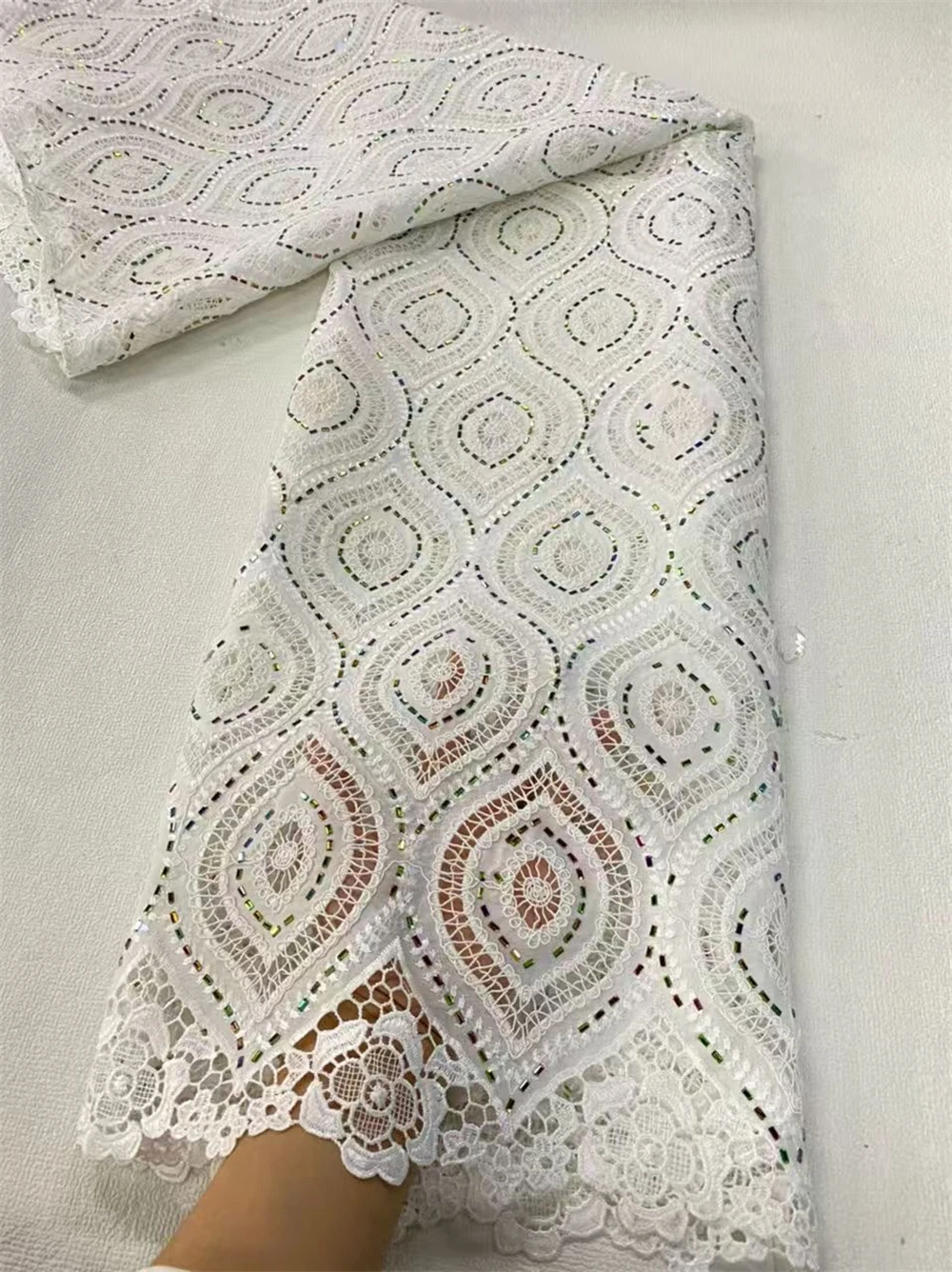 African Lace Fabric 2025,Cotton Fabrics Materials For Clothes,By The Meter,Embroidery,Rhinestone,Wedding Dress,Tulle,5 Yards
African Lace Fabric 2025,Cotton Fabrics Materials For Clothes,By The Meter,Embroidery,Rhinestone,Wedding Dress,Tulle,5 Yards