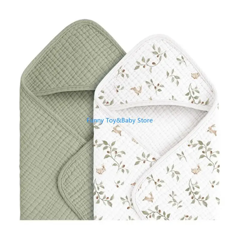 【2 Pack】Hooded Baby Towel Cotton Gauze Blanket, Super Soft & Absorbent for Bath Time, Newborn Photo Baby Shower C90B
【2 Pack】Hooded Baby Towel Cotton Gauze Blanket, Super Soft & Absorbent for Bath Time, Newborn Photo Baby Shower C90B