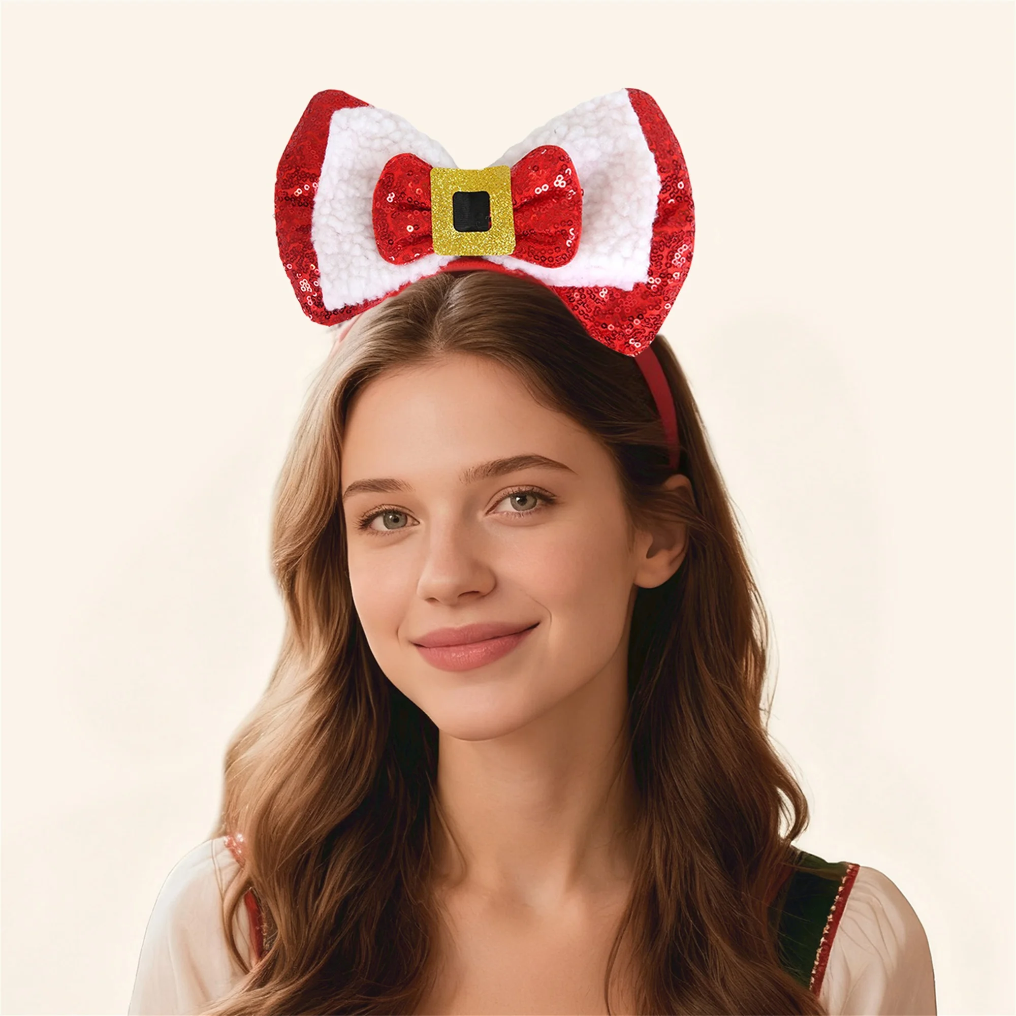 Блестящая повязка для волос со стразами, праздничный головной убор для женщин, аксессуар для костюма для рождественской вечеринки, повязка на голову с блестящим бантом 
Блестящая повязка для волос со стразами, праздничный головной убор для женщин, аксессуар для костюма для рождественской вечеринки, повязка на голову с блестящим бантом