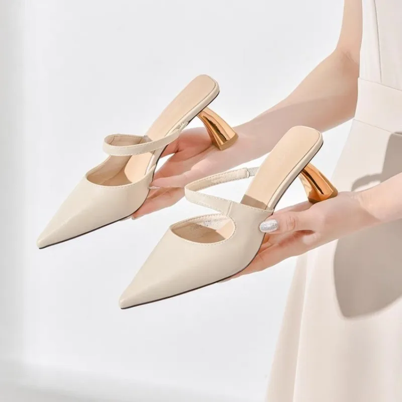 Women's Slippers and Ladies Sandals Leather Sexy Slides Black Shoes Pointed Toe Mules Vip Eva Korea Style Chic Elegant on Sale
Women's Slippers and Ladies Sandals Leather Sexy Slides Black Shoes Pointed Toe Mules Vip Eva Korea Style Chic Elegant on Sale