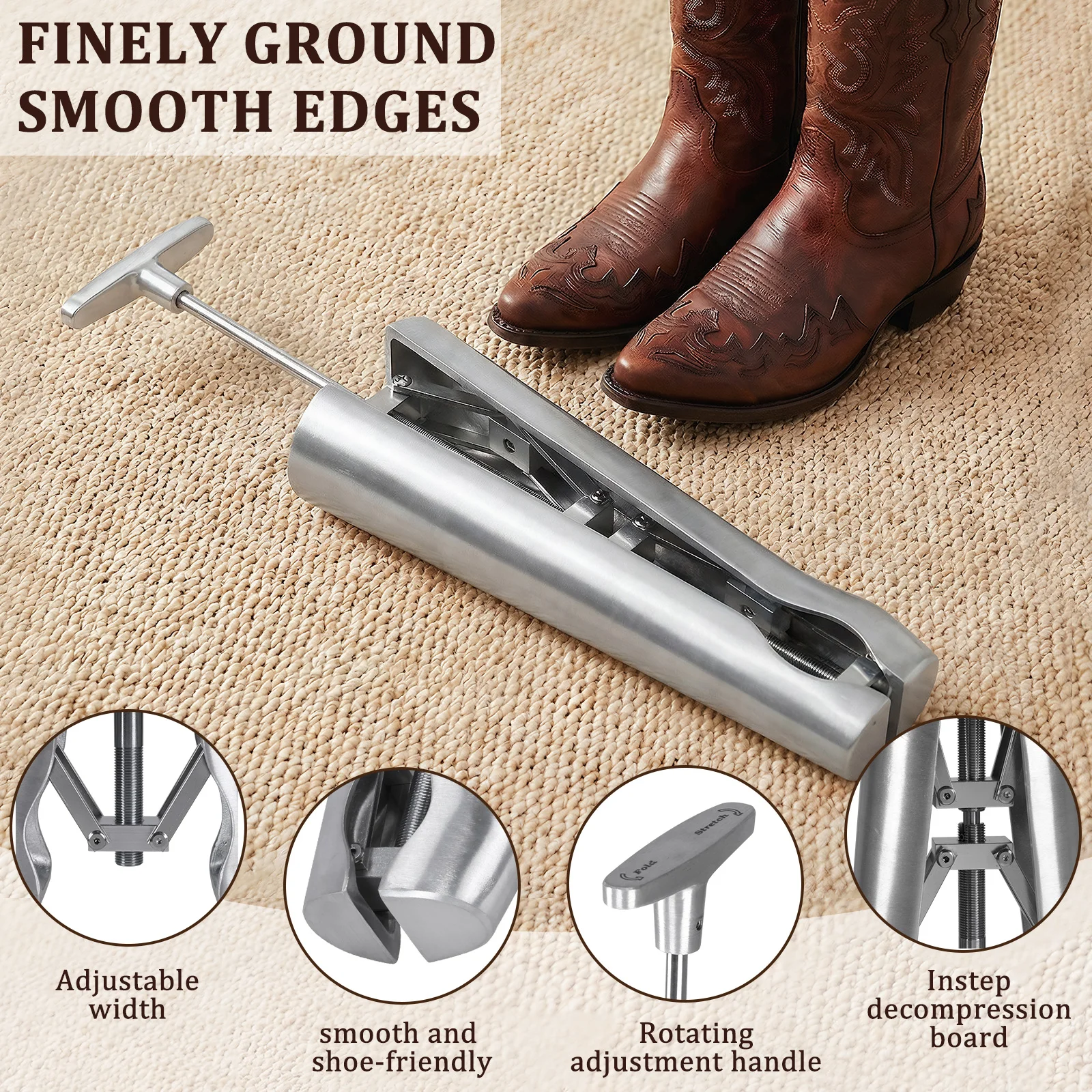 Aluminium Shoe Sretchers for Women and Men Heavy Duty Boot Stretcher Relieves Tightness for Cowboy High Leather Work Boots
Aluminium Shoe Sretchers for Women and Men Heavy Duty Boot Stretcher Relieves Tightness for Cowboy High Leather Work Boots