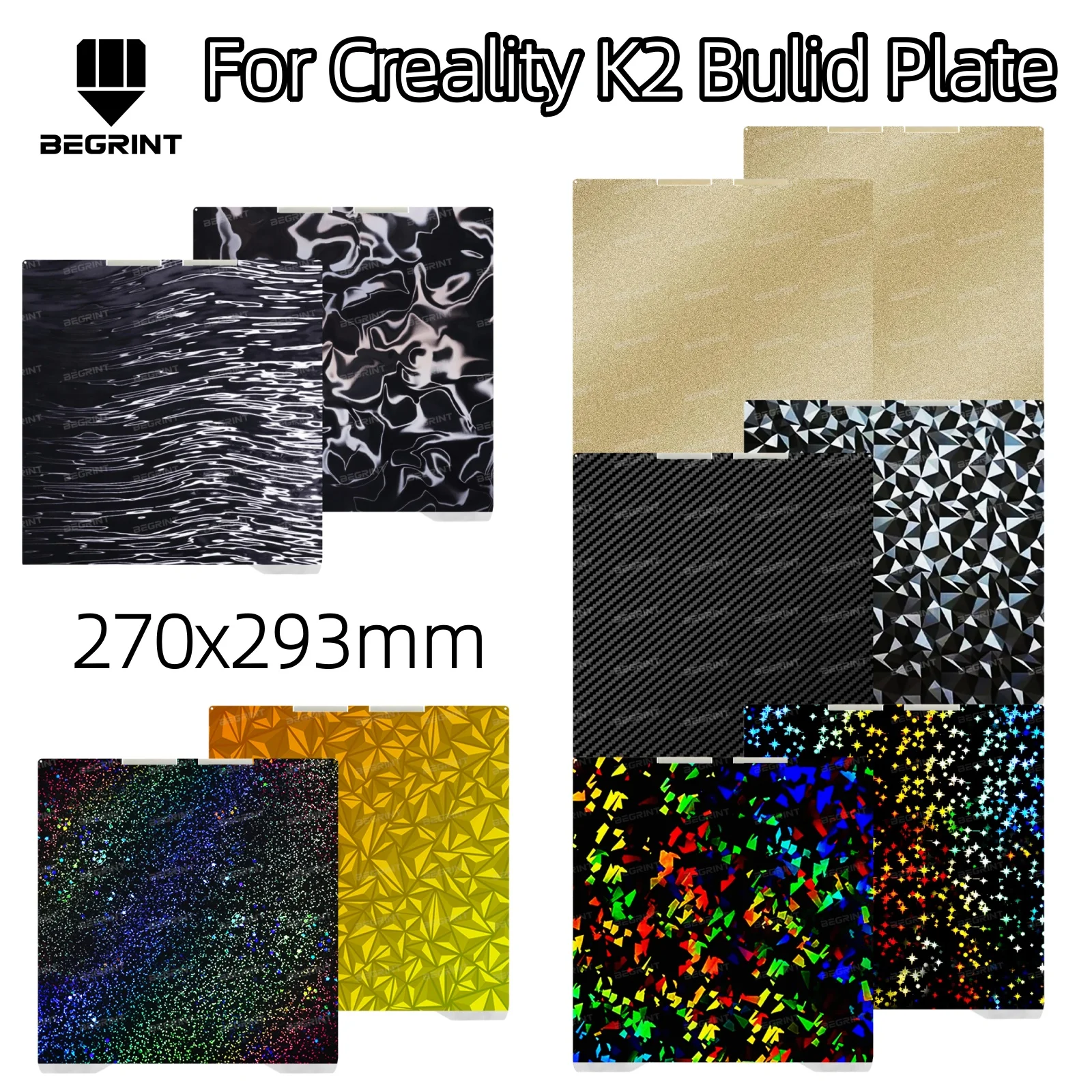 For Creality K2 Build Plate PEI PEO PET PEY Spring Steel Build Plate Sheet, Double Sided Multi-Coated heat Bed For Creality K2
For Creality K2 Build Plate PEI PEO PET PEY Spring Steel Build Plate Sheet, Double Sided Multi-Coated heat Bed For Creality K2