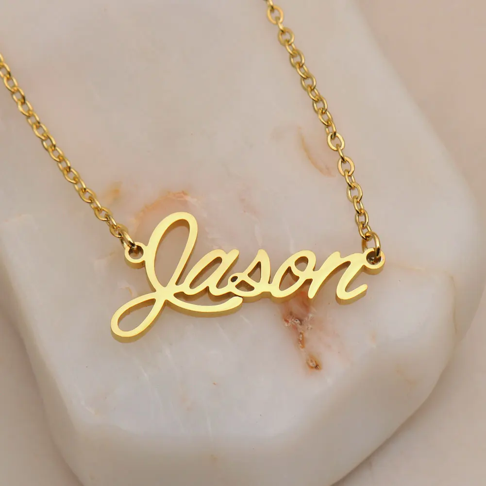 AOLOSHOW Gold Color Jason Name Necklace for Women Stainless Steel Personalized Jewelry Pendant Collar Letters Choker
AOLOSHOW Gold Color Jason Name Necklace for Women Stainless Steel Personalized Jewelry Pendant Collar Letters Choker