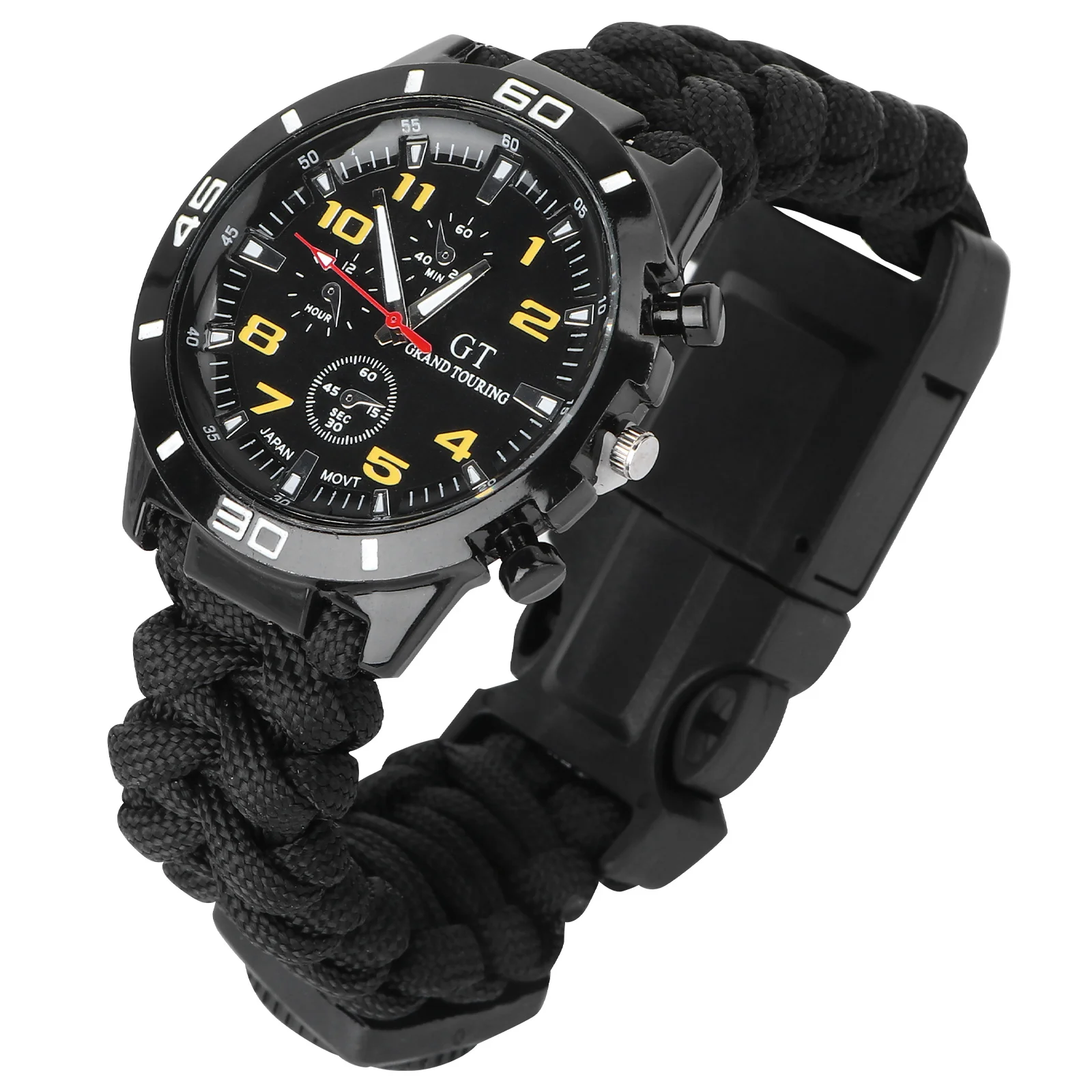 120M Outdoor Mountaineering Watch Black Yellow Braided Lanyard Strap Multifunctional Watch With Thermometer Compass For
120M Outdoor Mountaineering Watch Black Yellow Braided Lanyard Strap Multifunctional Watch With Thermometer Compass For