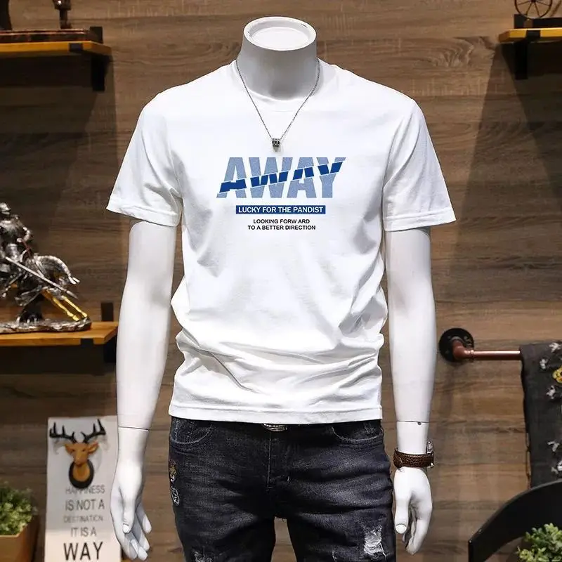 Men's Casual White T-Shirt With Letter Print Breathable Daily Wear Short Sleeve Round Neck Design
Men's Casual White T-Shirt With Letter Print Breathable Daily Wear Short Sleeve Round Neck Design