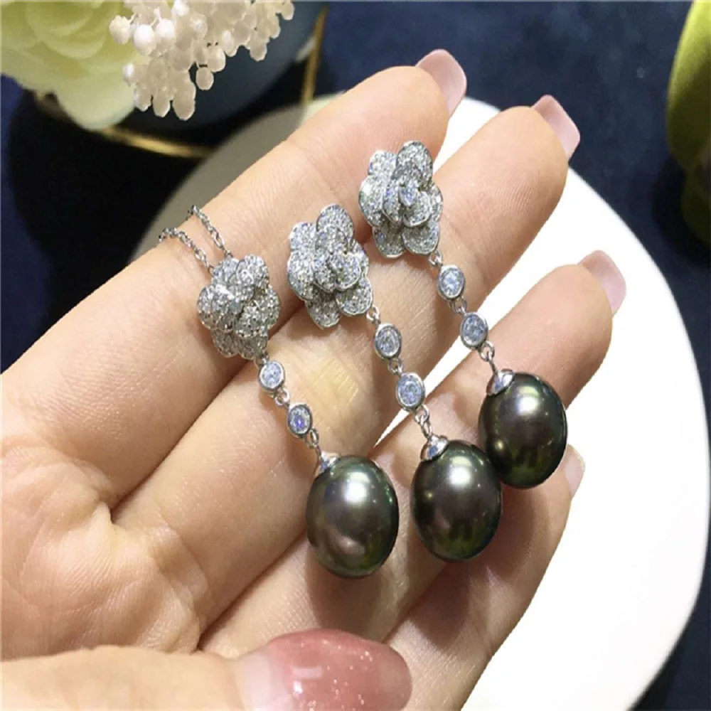 Natural Pearl AAAA 9-10mm 10-11mm Tahiti Round Pearl Camellia Earrings+Pendant 925s18 inch
Natural Pearl AAAA 9-10mm 10-11mm Tahiti Round Pearl Camellia Earrings+Pendant 925s18 inch