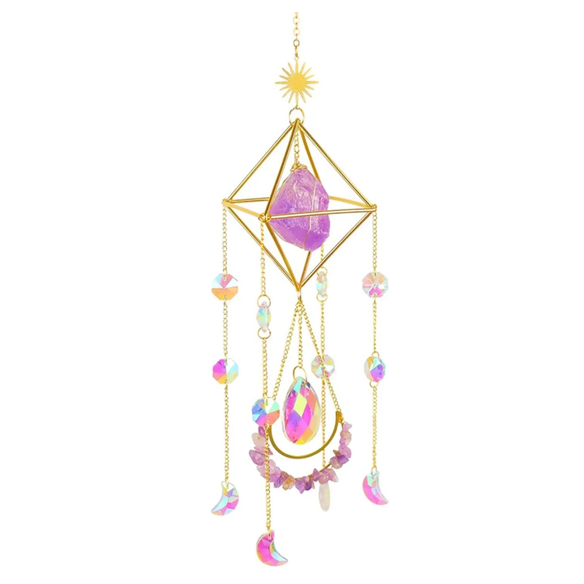 New Suncatcher Crystal Boho Decor, Purple Gemstone Sun Catcher Hanging for Windows, Housewarming Spiritual Gift
New Suncatcher Crystal Boho Decor, Purple Gemstone Sun Catcher Hanging for Windows, Housewarming Spiritual Gift