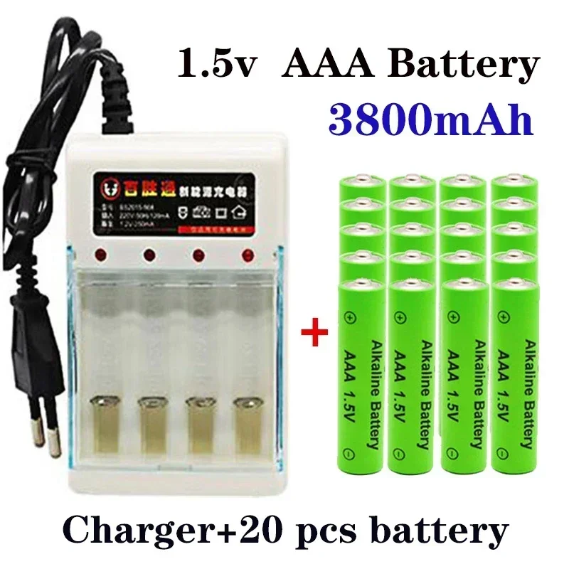 Batterie alcaline rechargeable Original 100% pour télécommande, jouet, alarme de fumée avec chargeur 1.5V AAA 3800 mAh
Batterie alcaline rechargeable Original 100% pour télécommande, jouet, alarme de fumée avec chargeur 1.5V AAA 3800 mAh