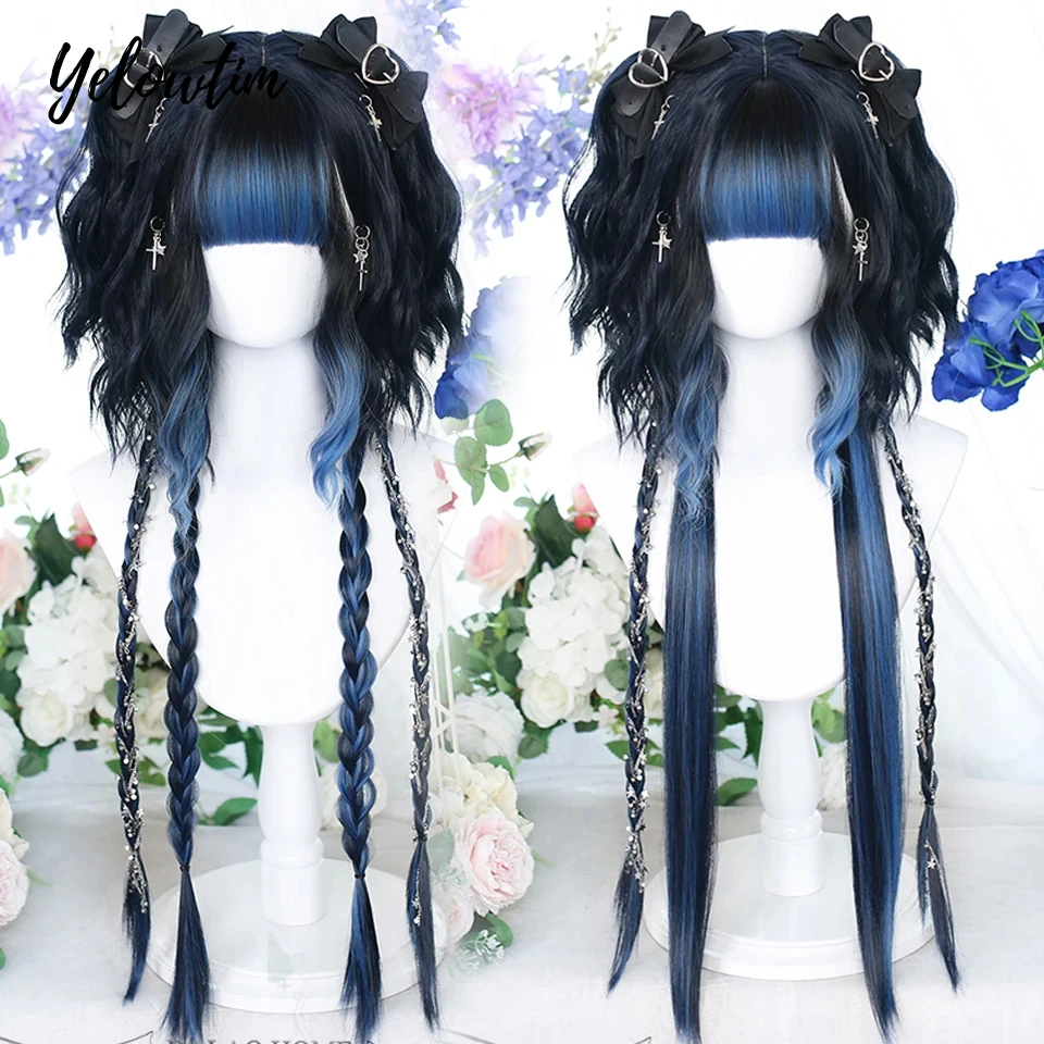 Synthetic Long Wave Curly Lolita Wig with Bangs Wig Girl Cute Ombre Pink Blue Green Cosplay Party Halloween Christmas Wig LM
Synthetic Long Wave Curly Lolita Wig with Bangs Wig Girl Cute Ombre Pink Blue Green Cosplay Party Halloween Christmas Wig LM