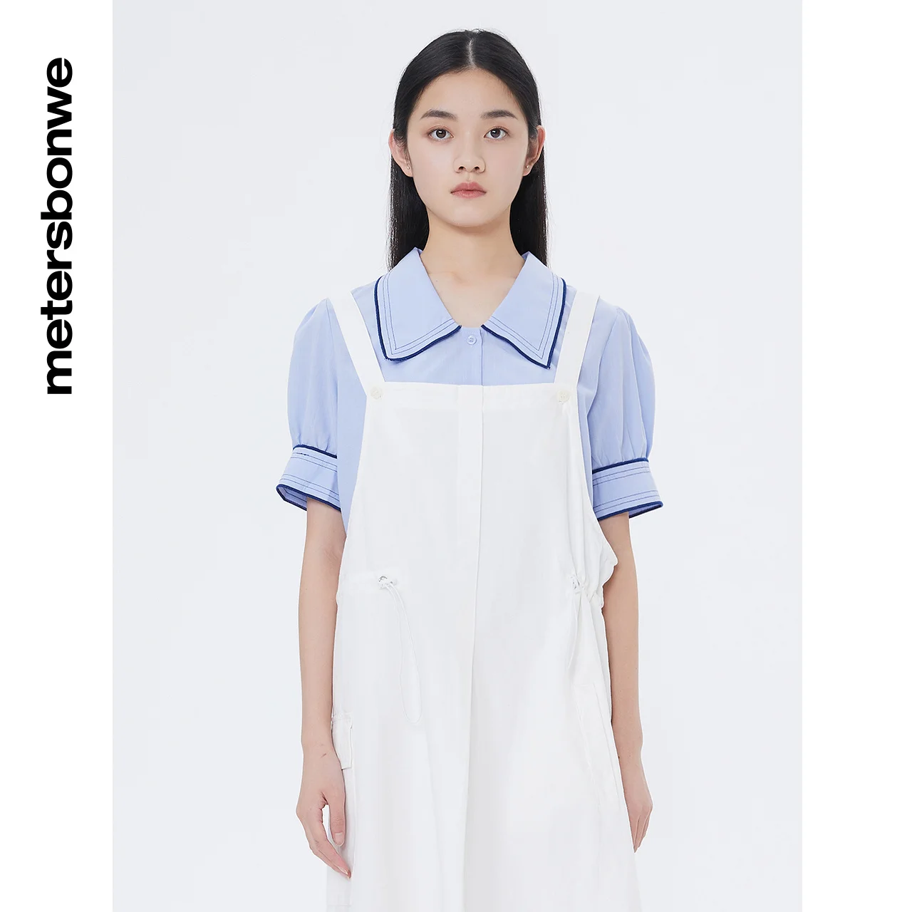 Mertersbonwe-Short Blouse with Puff Sleeves for Women, Slim Shirts, Tops for Ladies, Brand Clothing, 100 Cotton, Summer
Mertersbonwe-Short Blouse with Puff Sleeves for Women, Slim Shirts, Tops for Ladies, Brand Clothing, 100 Cotton, Summer