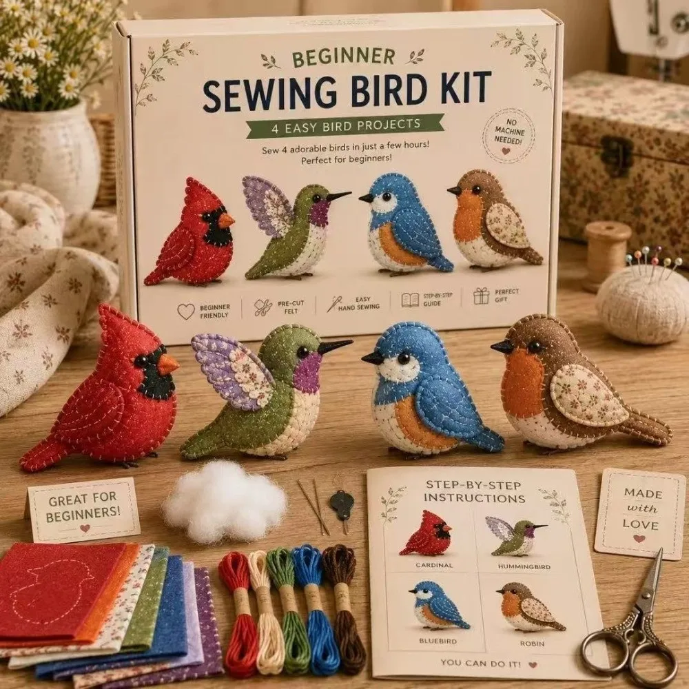 Cartoon Animals DIY Sewing Kit Pre-cut Fabric Easily Sewing Fabric Art Craft Set with Guide Bird Cat Dogs Cloth Sewing Crafts
Cartoon Animals DIY Sewing Kit Pre-cut Fabric Easily Sewing Fabric Art Craft Set with Guide Bird Cat Dogs Cloth Sewing Crafts