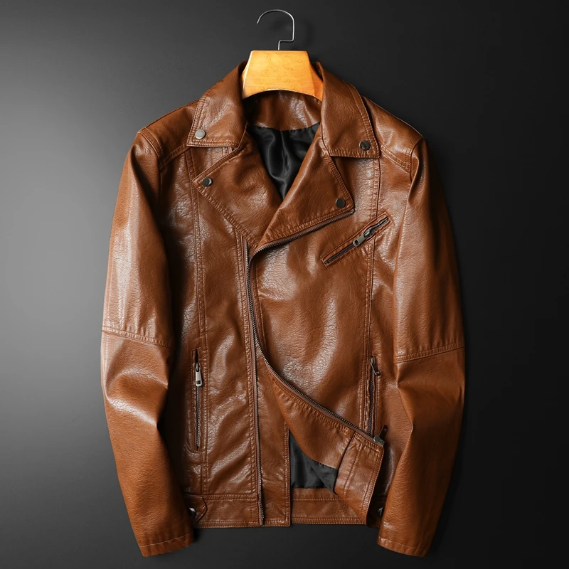 Classical Motorcycle Oblique Zipper Jackets Men Leather Jacket Slim Moto Biker Jacket Man Personality Simple Handsome Outwear
Classical Motorcycle Oblique Zipper Jackets Men Leather Jacket Slim Moto Biker Jacket Man Personality Simple Handsome Outwear
