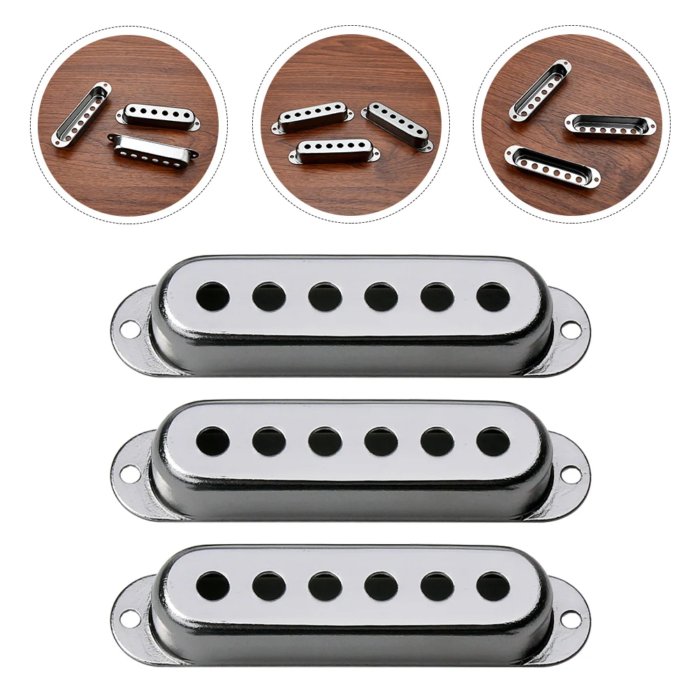 3 Pcs Musical Instrument Pickup Cover Without Hole Metal Electric Guitar Covers 
3 Pcs Musical Instrument Pickup Cover Without Hole Metal Electric Guitar Covers