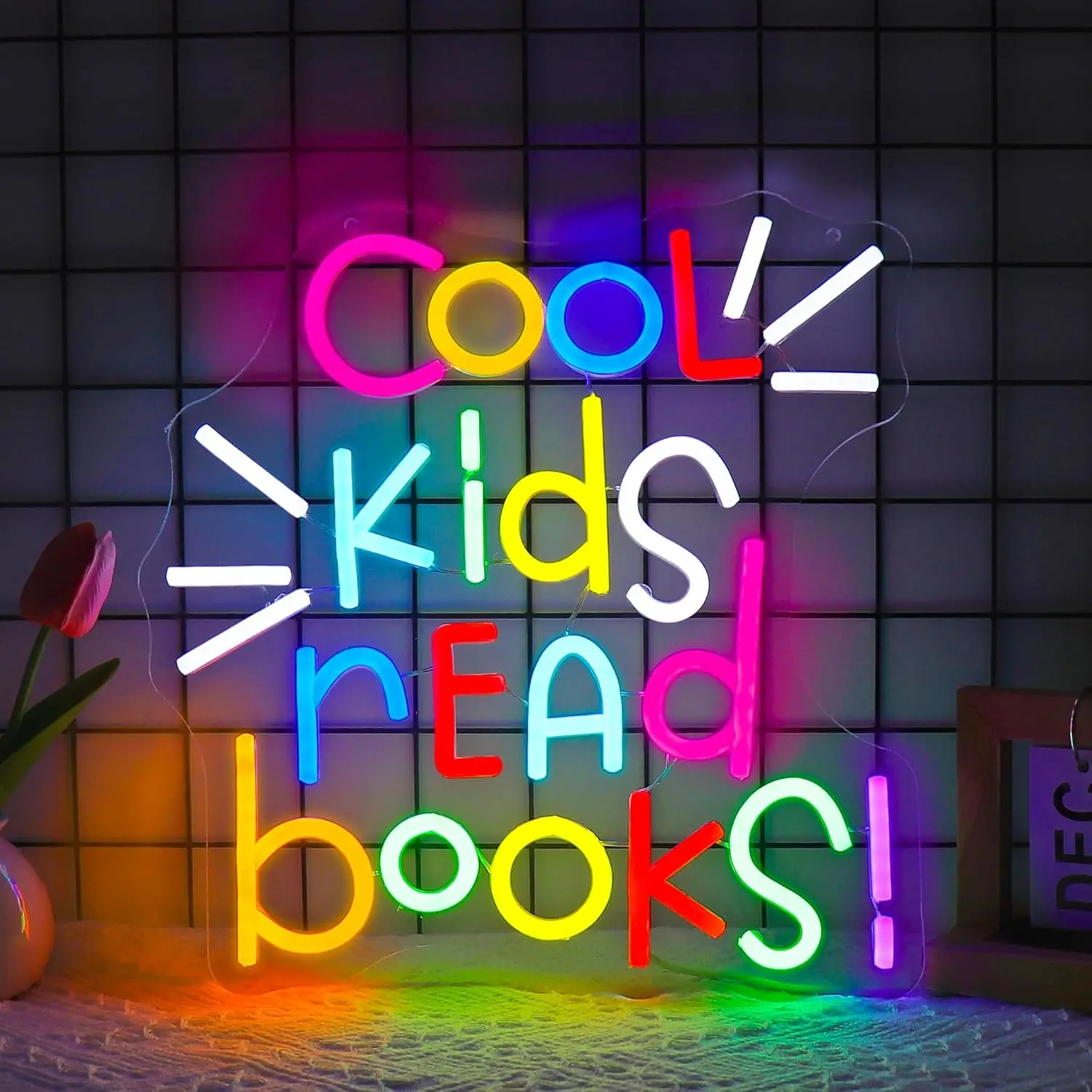 Cool Kids Read Books Neon Sign USB Powered LED Light for Classroom Reading Corner Study Room Library Bedroom Decoration Gift
Cool Kids Read Books Neon Sign USB Powered LED Light for Classroom Reading Corner Study Room Library Bedroom Decoration Gift