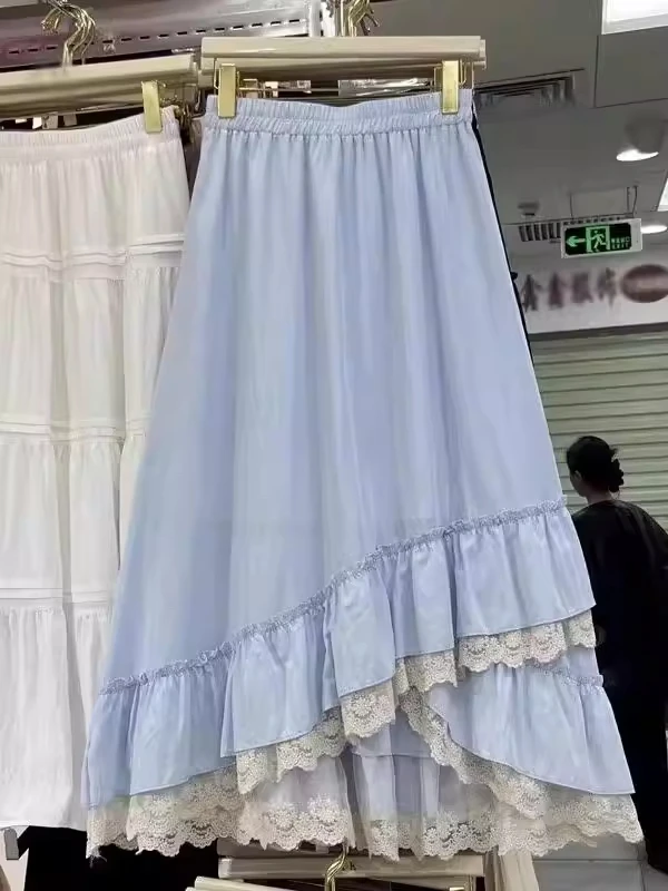 plus Size 300 Pounds Sweet Lace Trim Half Skirt Women Summer Design Loose Slimming A-Line Midi Skirt High Waist Polyester Fiber
plus Size 300 Pounds Sweet Lace Trim Half Skirt Women Summer Design Loose Slimming A-Line Midi Skirt High Waist Polyester Fiber
