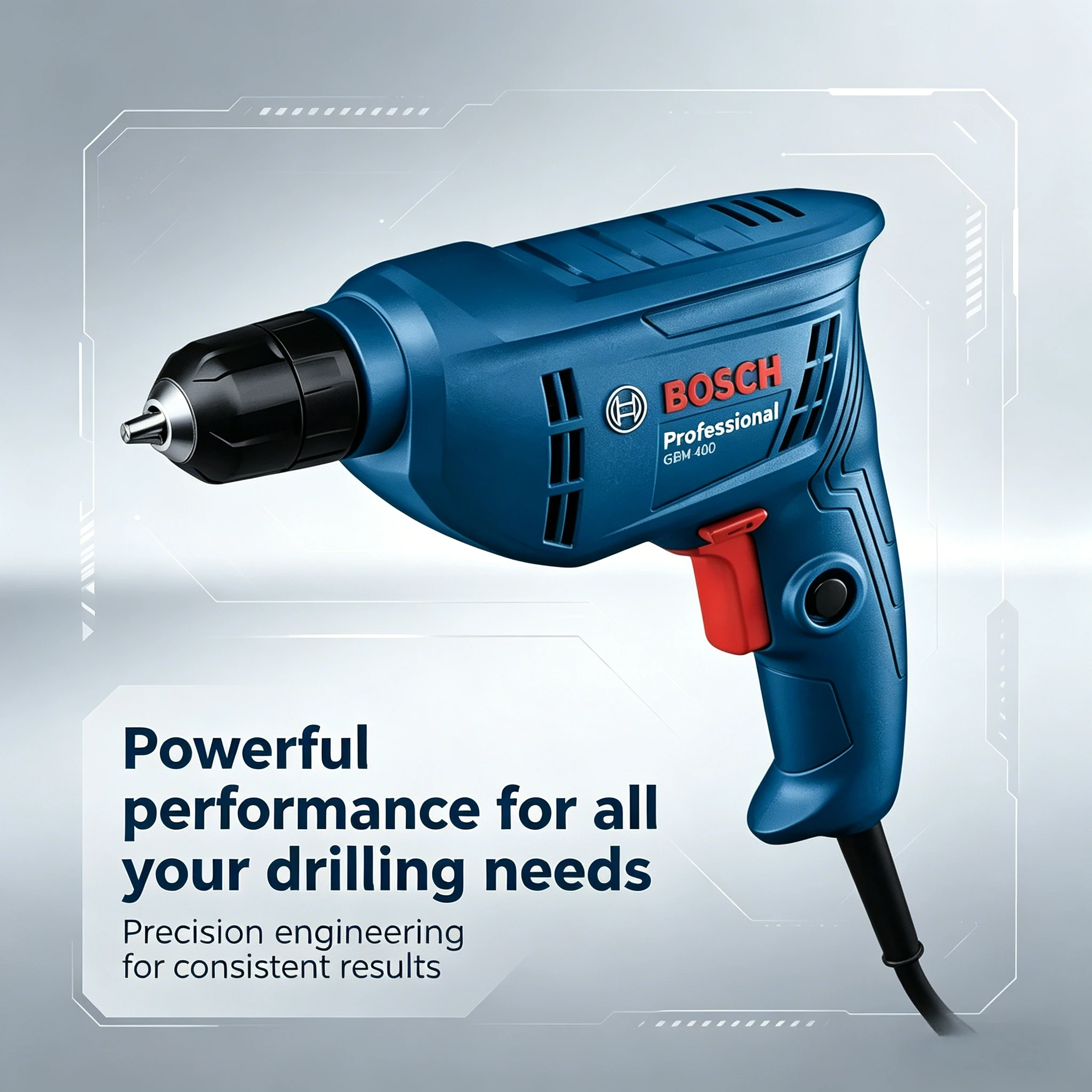 Professional BOSCH GBM 400 Wired Drill Heat Dissipation Vents Anti-slip Grip Daily Repair Hand Power Tool
Professional BOSCH GBM 400 Wired Drill Heat Dissipation Vents Anti-slip Grip Daily Repair Hand Power Tool