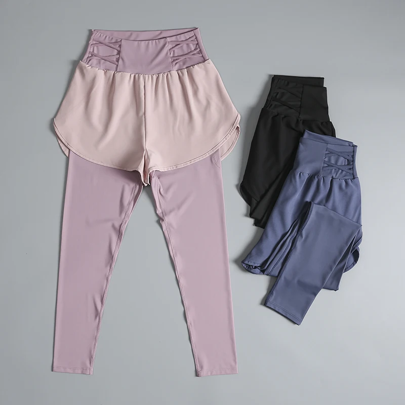 Fake two-piece yoga pants for women with high waist lifting hips and belly tucking jogging pants stretch tight sports pants
Fake two-piece yoga pants for women with high waist lifting hips and belly tucking jogging pants stretch tight sports pants