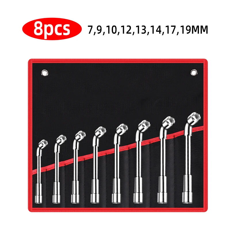 8-Piece L-Shaped Pipe Perforated Elbow Wrench Set, 8-19mm L-Shaped Hex Socket Wrench Set, Made of Chrome Vanadium Steel, Double-Ended Socket Wrench, Suitable for Car Repair, Construction, Furniture Maintenance, and Daily Maintenance
8-Piece L-Shaped Pipe Perforated Elbow Wrench Set, 8-19mm L-Shaped Hex Socket Wrench Set, Made of Chrome Vanadium Steel, Double-Ended Socket Wrench, Suitable for Car Repair, Construction, Furniture Maintenance, and Daily Maintenance