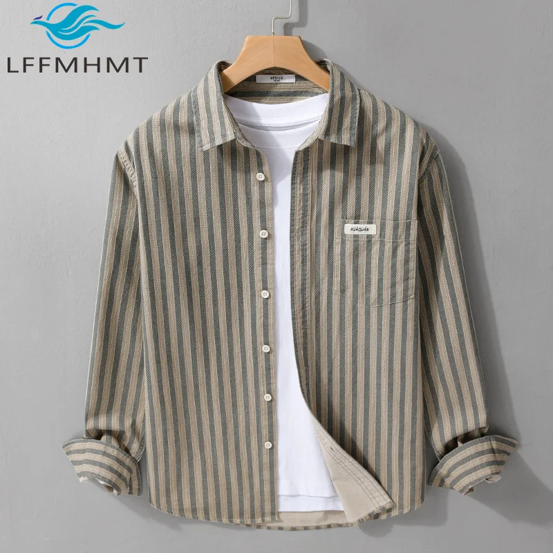 100% Cotton Striped Shirt for Men Japan Style Good Quality Teens Smart Casual Simple Basic Lapel Blouse Long Sleeve Daily Tops
100% Cotton Striped Shirt for Men Japan Style Good Quality Teens Smart Casual Simple Basic Lapel Blouse Long Sleeve Daily Tops