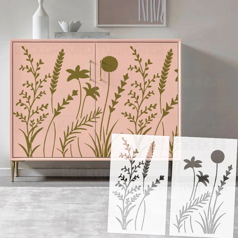 52cm - 93cm Stencil For Painting Plaster Decorative Customize Wildflowers Herbs Silhouette Botanical Nature Grass Plants S692
52cm - 93cm Stencil For Painting Plaster Decorative Customize Wildflowers Herbs Silhouette Botanical Nature Grass Plants S692