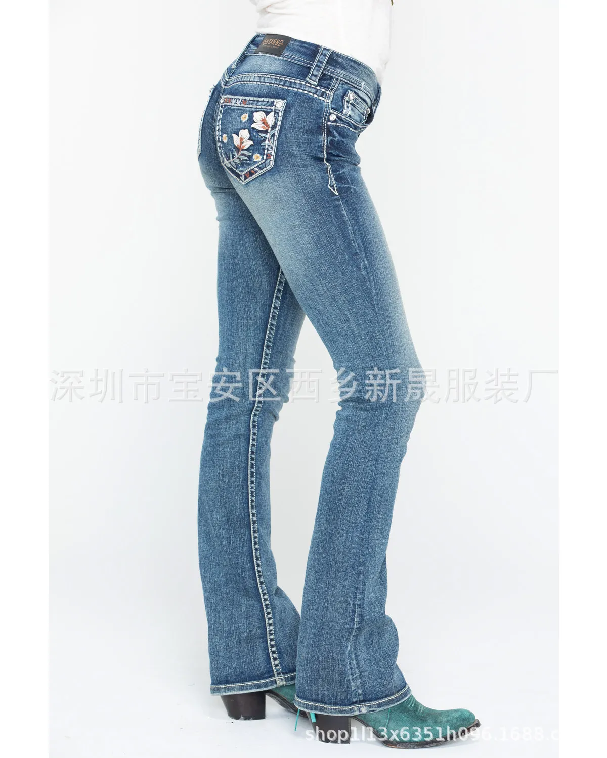 Four Seasons Women's Embroideried Washed Light Blue Skinny Jeans Pants Casual Trendy Mid Waist Denim Flare Trousers Streetwear
Four Seasons Women's Embroideried Washed Light Blue Skinny Jeans Pants Casual Trendy Mid Waist Denim Flare Trousers Streetwear