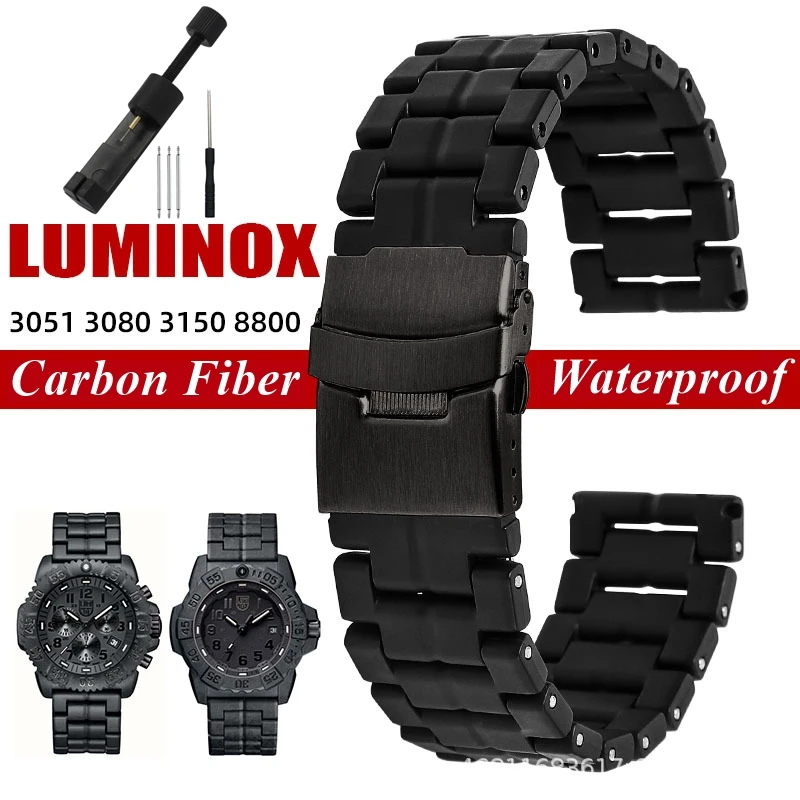 Ремешок для часов из углеродного волокна 23 мм для Luminox 3051/3080/3150/3050/8800/0151/6400/0351, ремешок-цепочка, три бусины риса, браслет
Ремешок для часов из углеродного волокна 23 мм для Luminox 3051/3080/3150/3050/8800/0151/6400/0351, ремешок-цепочка, три бусины риса, браслет