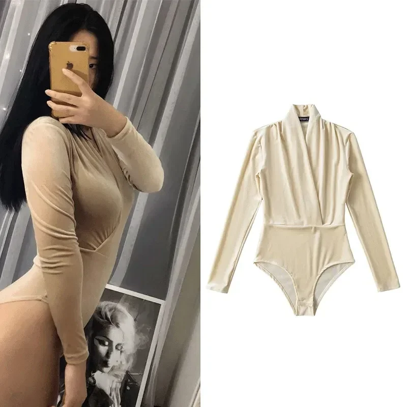 TRAF ZR Club Rompers Trend Women's Basic Bodysuit Ladies Fashion Vintage Rompers Sexy Long Sleeve Solid Velvet Bodysuits
TRAF ZR Club Rompers Trend Women's Basic Bodysuit Ladies Fashion Vintage Rompers Sexy Long Sleeve Solid Velvet Bodysuits