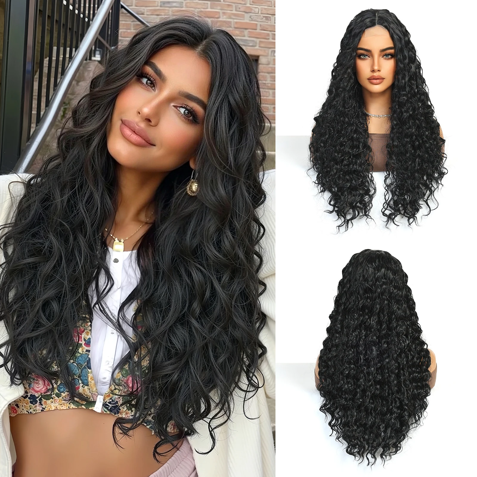 Натуральные черные афро-парики HENRY MARGU для чернокожих женщин, длинные синтетические парики с глубокими волнами, термостойкие, для косплея
Натуральные черные афро-парики HENRY MARGU для чернокожих женщин, длинные синтетические парики с глубокими волнами, термостойкие, для косплея