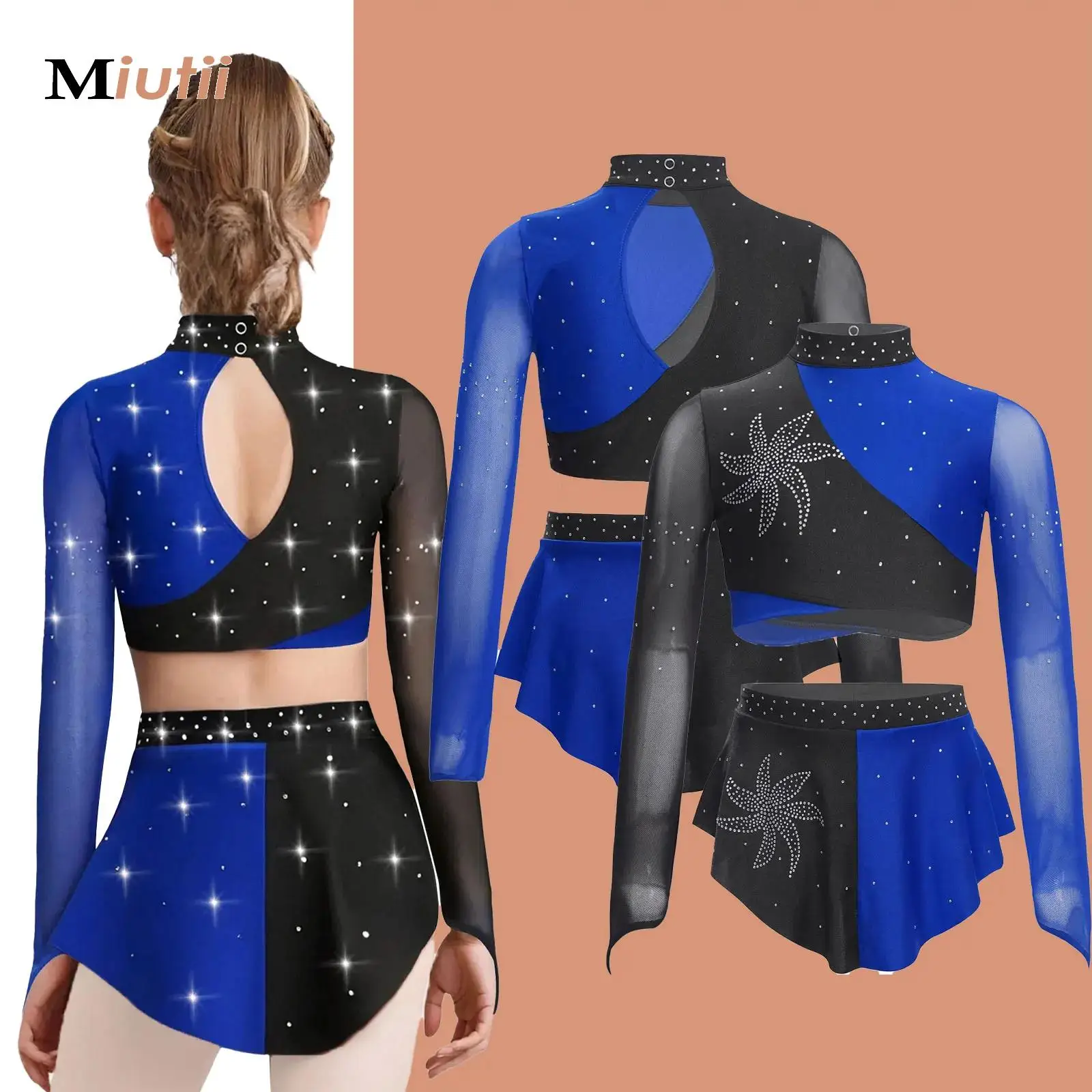 Child Girls Lyrical Contemporary Dance Outfits Rhinestones Long Sleeves Crop Top+Skirt Figure Skating Performance Clothes Sets
Child Girls Lyrical Contemporary Dance Outfits Rhinestones Long Sleeves Crop Top+Skirt Figure Skating Performance Clothes Sets