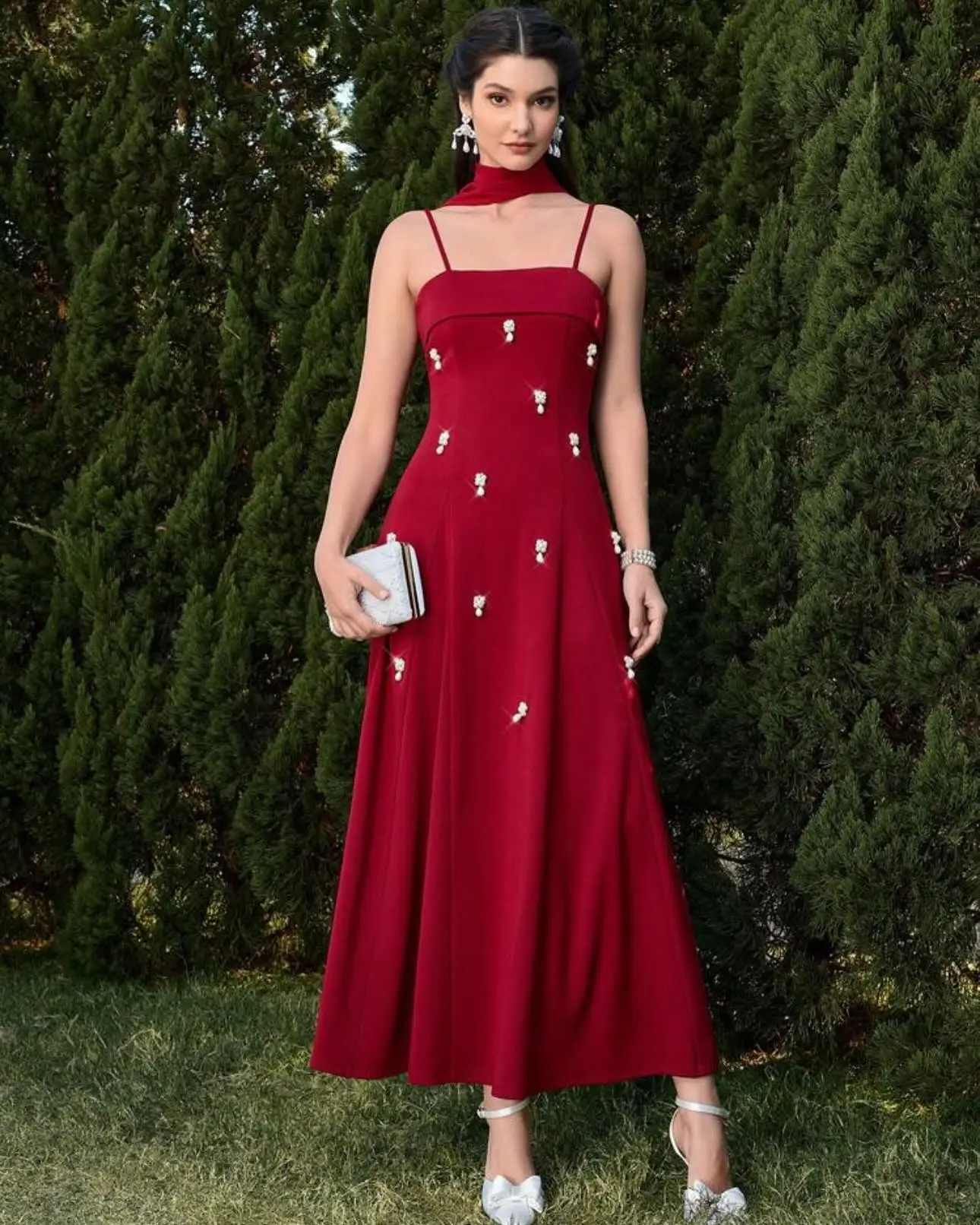 Customized Temperament Spaghetti Straps Pearls Ribbons Evening Dresses Modern Jersey Pleats Vestido De Festa Vestido De Noche
Customized Temperament Spaghetti Straps Pearls Ribbons Evening Dresses Modern Jersey Pleats Vestido De Festa Vestido De Noche