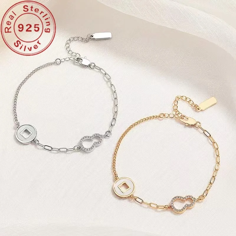 925 Silver Copper Money Gourd Mother-of-pearl Bracelet Niche Design Creative Moissanite Chinese Style Retro Style Hot Top1
925 Silver Copper Money Gourd Mother-of-pearl Bracelet Niche Design Creative Moissanite Chinese Style Retro Style Hot Top1