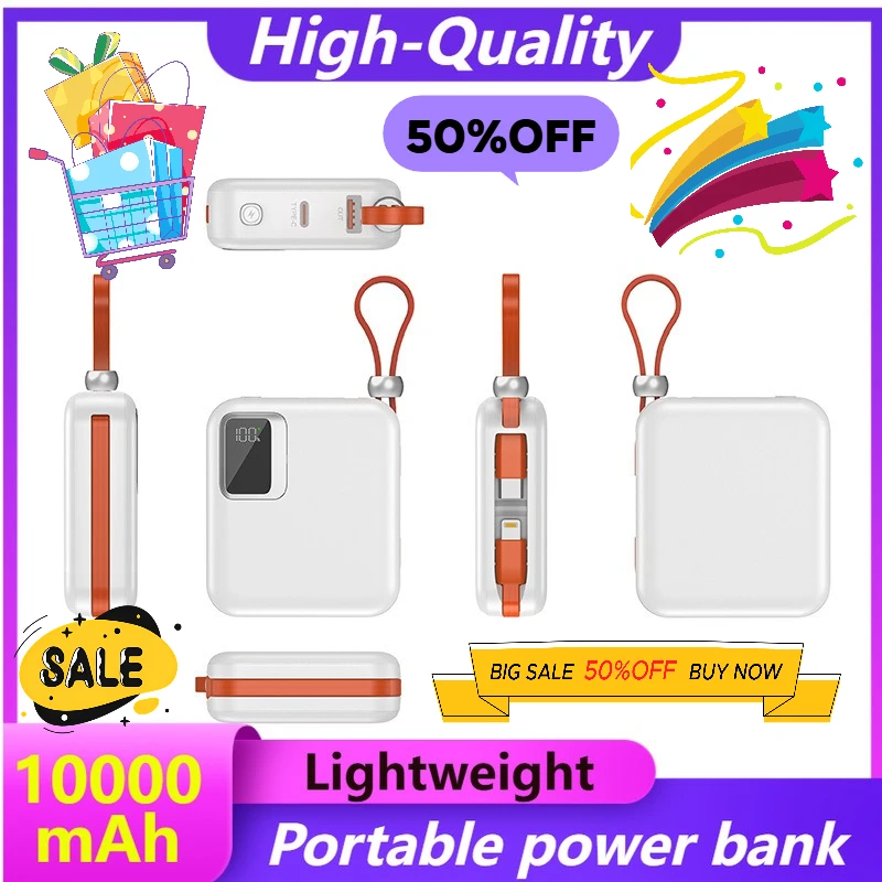 10000mAh Built-in Cable Power Bank Compatible for Huawei for IPhone 15 Compact Portable Digital Display Mobile Power
10000mAh Built-in Cable Power Bank Compatible for Huawei for IPhone 15 Compact Portable Digital Display Mobile Power