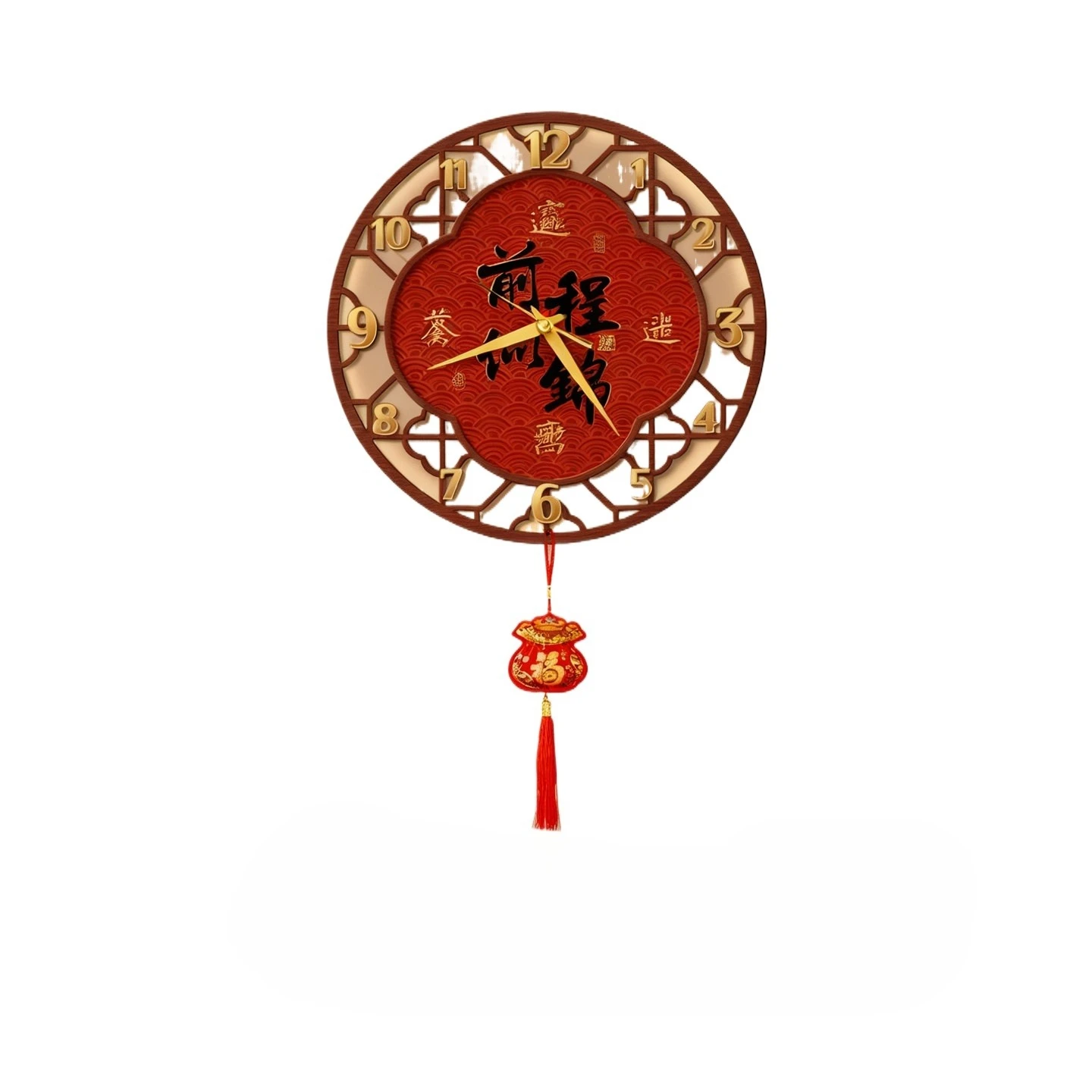The future is bright, round Fu character fringed wall clock, new Chinese style living room tea room office decorative clock
The future is bright, round Fu character fringed wall clock, new Chinese style living room tea room office decorative clock