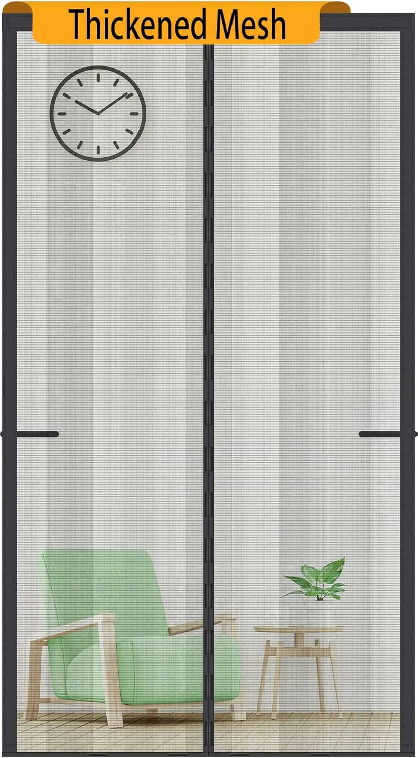 Magnetic Screen Door Thicker 250g/m² Reinforced Mesh, 36 Longer Magnets, Heavy Duty for Single Door up to 36x80 Inches Black
Magnetic Screen Door Thicker 250g/m² Reinforced Mesh, 36 Longer Magnets, Heavy Duty for Single Door up to 36x80 Inches Black