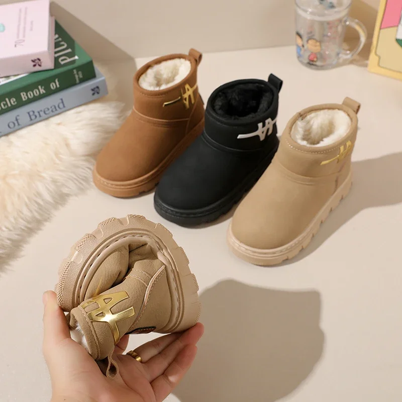 Children Snow Boots Solid Color Slip-on Unisex Classic Boys Girls Shoes 26-37 Concise Style Plush Chunky Winter Kids Short Boot
Children Snow Boots Solid Color Slip-on Unisex Classic Boys Girls Shoes 26-37 Concise Style Plush Chunky Winter Kids Short Boot