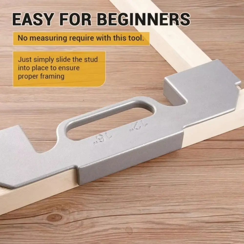 Center Stud Layout Framing Spacing Positioning Jig 12-16 Inch Aluminum Alloy Wall Stud Framing Tool Wall Accurate Measurement
Center Stud Layout Framing Spacing Positioning Jig 12-16 Inch Aluminum Alloy Wall Stud Framing Tool Wall Accurate Measurement