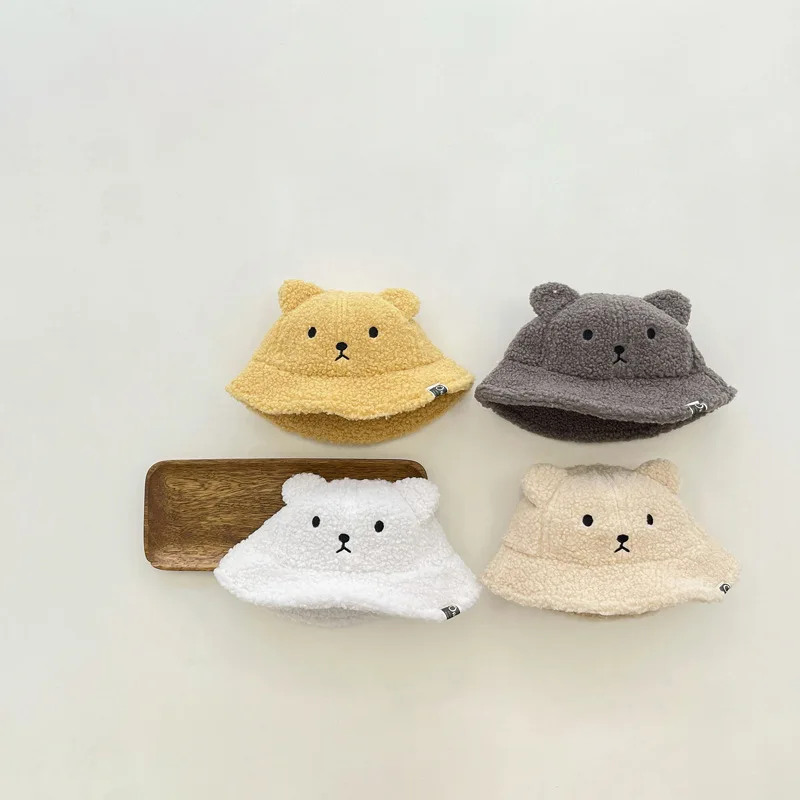 Autumn Winter Thicken Baby Bucket Hats Cartoon Bear Kids Boys Girls Artificial Lambwool Soft Warm Fisherman Hat Children Caps
Autumn Winter Thicken Baby Bucket Hats Cartoon Bear Kids Boys Girls Artificial Lambwool Soft Warm Fisherman Hat Children Caps