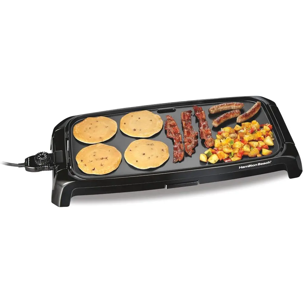 200 Sq. In. Reversible Nonstick Electric Griddle, Adjustable Temp 200-400°F, Black
200 Sq. In. Reversible Nonstick Electric Griddle, Adjustable Temp 200-400°F, Black